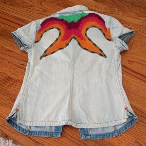 Oilily Coachella jean top with embroidery